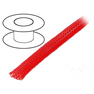 Braid | polyester | Package: 100m | ØBraid : 7÷13,nom.8mm | red