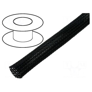 Braid | polyester | Package: 100m | ØBraid : 11÷17nom.12mm | black