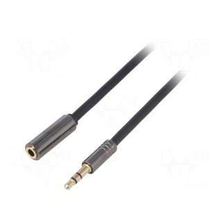 Cable | gold-plated | 2m | black | V: stereo | Features: shielded