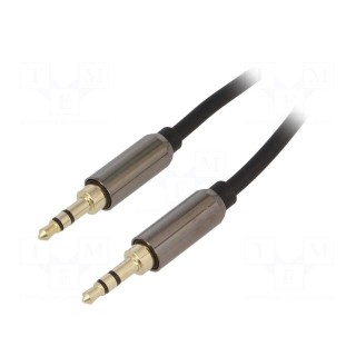 Cable | gold-plated | Jack 3.5mm 3pin plug,both sides | 1m | black
