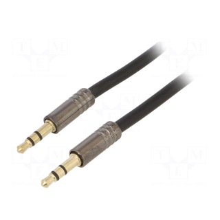 Cable | gold-plated | Jack 3.5mm 3pin plug,both sides | 2m | black