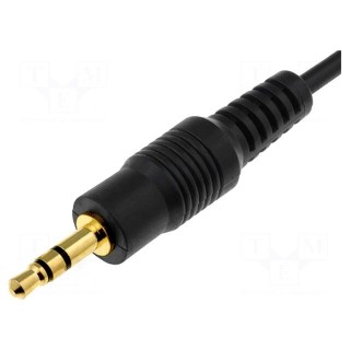 Cable | gold-plated | Jack 3.5mm 3pin plug,wires | 0.8m | black