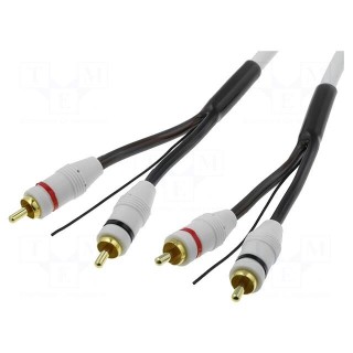 Cable | for amplifier | RCA plug x2,control,both sides | 5m