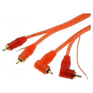 Cable | for amplifier | RCA plug x2,RCA plug x2 angled,control