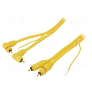 Cable | RCA plug x2,RCA plug x2 angled,control | 5m | yellow