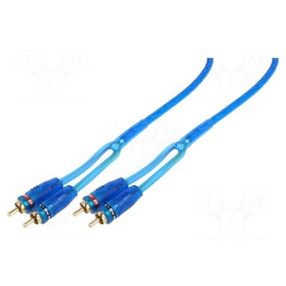 Cable | for amplifier | RCA socket x2,RCA plug x2 | 5m