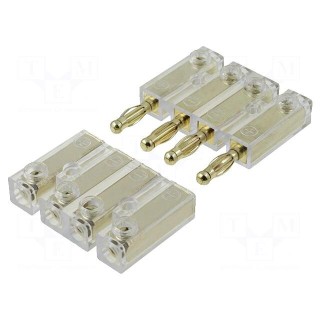 Connector: loudspeaker | 4mm2 | gold-plated | plug/socket | screwed