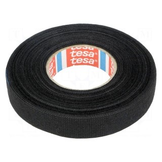 Fabric tape; PET wool; W: 15mm; L: 15m; black 51608-00006-00