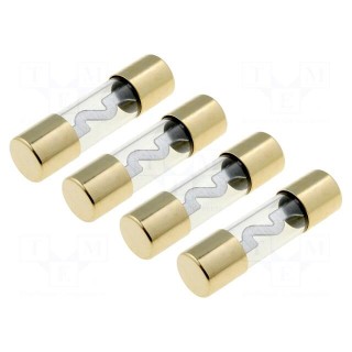 Fuse: fuse | glass | 80A | Conductor: silver | gold-plated | 4pcs.