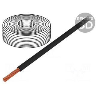 Mains cable | black | 30m | Application: car installations | 5mm | 8AWG