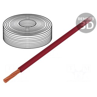 Mains cable | red | 30m | Application: car installations | 5mm | 8AWG