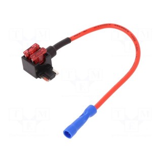 Splitter | automotive ACN | 10A | mini fuse x2 | 1mm2 | Colour: red