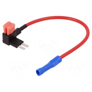 Splitter | automotive micro | 10A | 2 micro fuses | 1mm2 | Colour: red