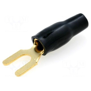 Terminal: fork | M4 | 4mm2 | gold-plated | insulated | black