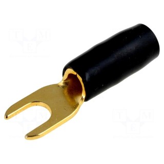 Terminal: fork | M4 | 6mm2 | gold-plated | insulated | black