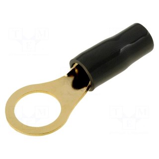 Terminal: ring | M10 | 10mm2 | gold-plated | insulated | black