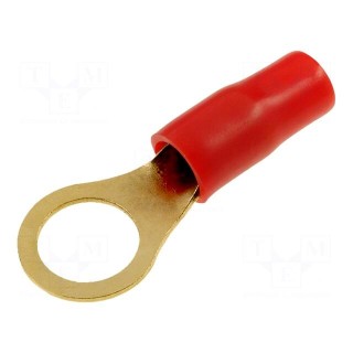 Terminal: ring | M10 | 10mm2 | gold-plated | insulated | red