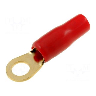 Terminal: ring | M6 | 10mm2 | gold-plated | insulated | red