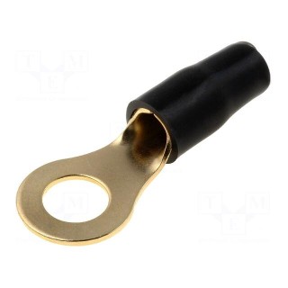 Terminal: ring | M8 | 10mm2 | gold-plated | insulated | black