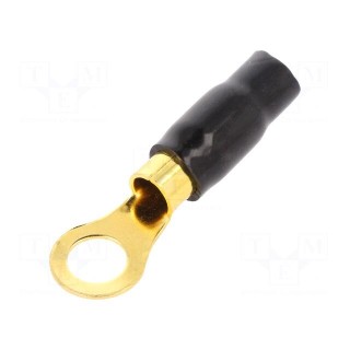 Terminal: ring | M8 | 16mm2 | gold-plated | insulated | black