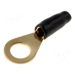 Terminal: ring | M8 | 6mm2 | gold-plated | insulated | black