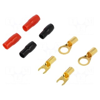 Terminal: terminal set | insulated | black,red | on cable,crimped