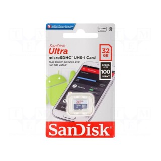 Memory card | Android | microSDHC | R: 100MB/s | Class 10 UHS U1 | 32GB