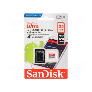 Memory card | Android | microSDHC | R: 120MB/s | Class 10 UHS U1 | 32GB