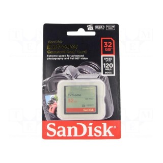 Memory card | Compact Flash | 32GB | Read: 120MB/s | Write: 60MB/s