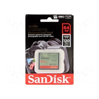 Memory card | Compact Flash | 64GB | Read: 120MB/s | Write: 60MB/s