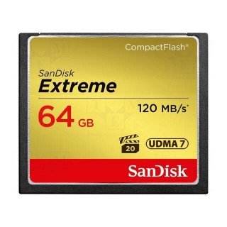 Memory card | Compact Flash | 64GB | Read: 120MB/s | Write: 60MB/s