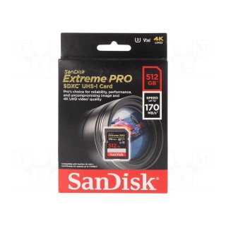 Memory card | Extreme Pro | SD XC | 512GB | Read: 170MB/s