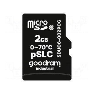 Memory card | industrial | microSD,pSLC | Class 6 | 2GB | 0÷70°C
