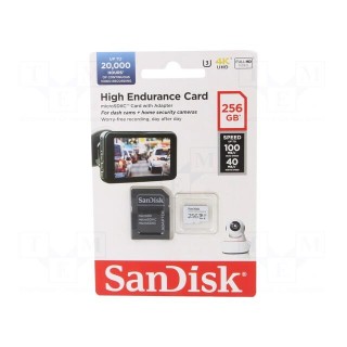 Memory card | SD XC Micro | 256GB | Read: 100MB/s | Write: 40MB/s