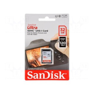 Memory card | Ultra | SDHC | R: 120MB/s | Class 10 UHS U1 | 32GB