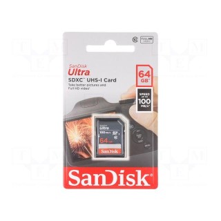 Memory card | Ultra | SDXC | R: 100MB/s | Class 10 UHS U1 | 64GB