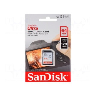 Memory card | Ultra | SDXC | R: 120MB/s | Class 10 UHS U1 | 64GB