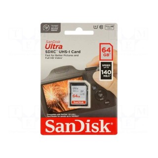 Memory card | Ultra | SDXC | R: 140MB/s | Class 10 UHS U1 | 64GB
