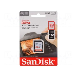 Memory card | Ultra | SDXC | R: 150MB/s | Class 10 UHS U1 | 512GB