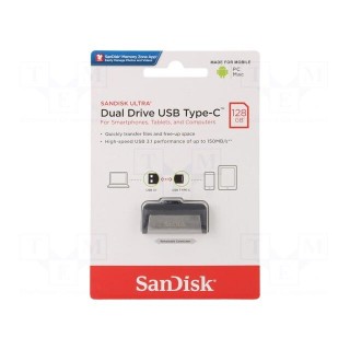 Pendrive | OTG,USB 3.1 | 128GB | R: 150MB/s | USB A,USB C
