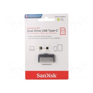 Pendrive | OTG,USB 3.0 | 64GB | 150MB/s | USB A,USB C | Ultra Dual OTG