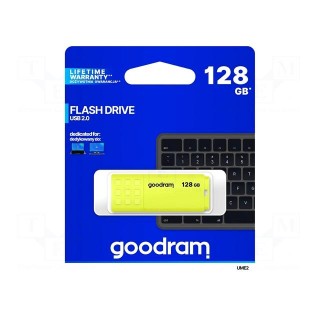 Pendrive | USB 2.0 | 128GB | R: 20MB/s | W: 5MB/s | USB A | yellow