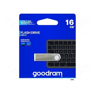 Pendrive | USB 2.0 | 16GB | R: 20MB/s | W: 5MB/s | silver | USB A