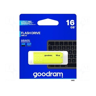 Pendrive | USB 2.0 | 16GB | R: 20MB/s | W: 5MB/s | yellow | USB A