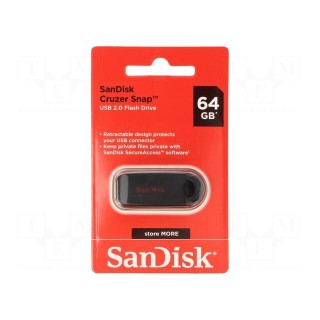 Pendrive | USB 2.0 | 64GB | USB A | CRUZER SNAP | black