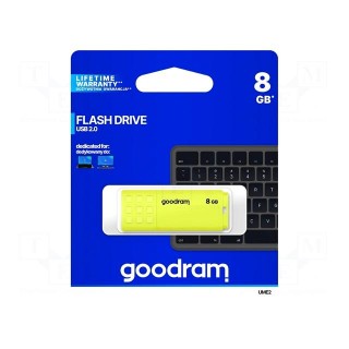 Pendrive | USB 2.0 | 8GB | R: 20MB/s | W: 5MB/s | USB A | yellow