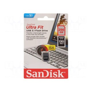 Pendrive | USB 3.2 | 256GB | R: 130MB/s | ULTRA FIT | USB A