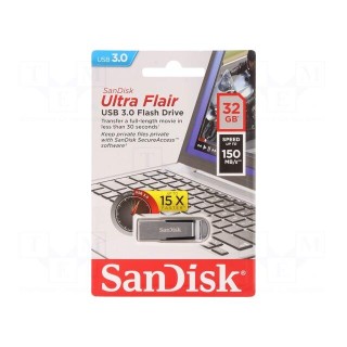 Pendrive | USB 3.0 | 32GB | R: 150MB/s | ULTRA FLAIR | black | USB A