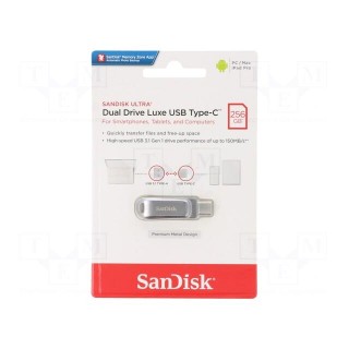 Pendrive | USB 3.1 | 256GB | R: 150MB/s | USB A,USB C