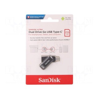 Pendrive | USB 3.1 | 256GB | R: 150MB/s | USB A,USB C | DUAL DRIVE GO
